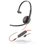 POLY Blackwire 3215 Headset Wired Head-band Calls/Music USB Type-C Black