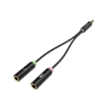 Sabrent CB-AUHM audio cable 2 x 3.5mm 3.5mm Black