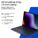 HP DQ9F8EA laptop Copilot+ PC AMD Ryzen™ AI 5 35.6 cm (14") Touchscreen 2K 16 GB LPDDR5x-SDRAM 512 GB SSD Wi-Fi 7 (802.11be) Windows 11 Home Blue