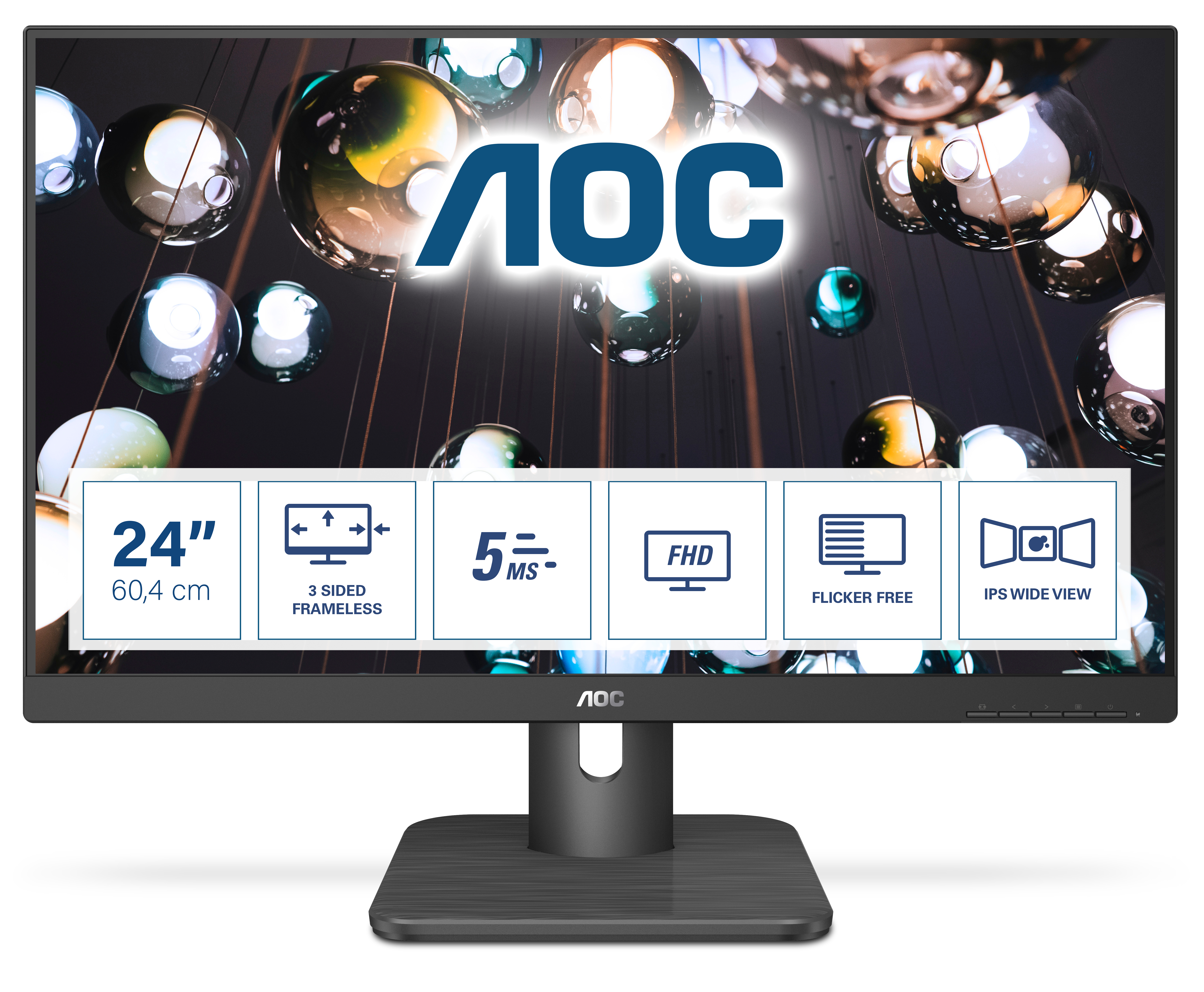 Image of AOC E1 24E1Q computer monitor 60.5 cm (23.8") 1920 x 1080 pixels...