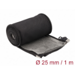 DeLOCK EMI Shielding braided sleeve with zip heat resistant 1 m x 25 mm black