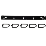 Videk 1U 5 Loop Horizontal Cable Tidy Panel - Black Plastic Clip-in Assembly