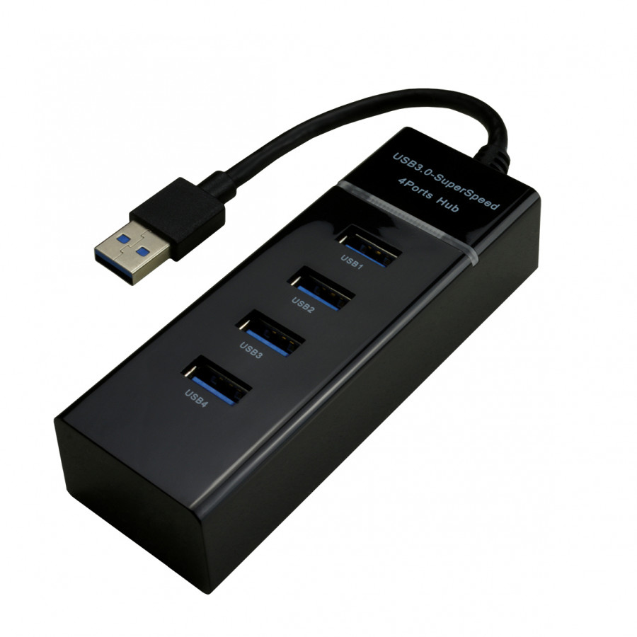 MCL 4 ports USB 3.0 hub - Black USB 3.2 Gen 1 (3.1 Gen 1) Type-A 5000
