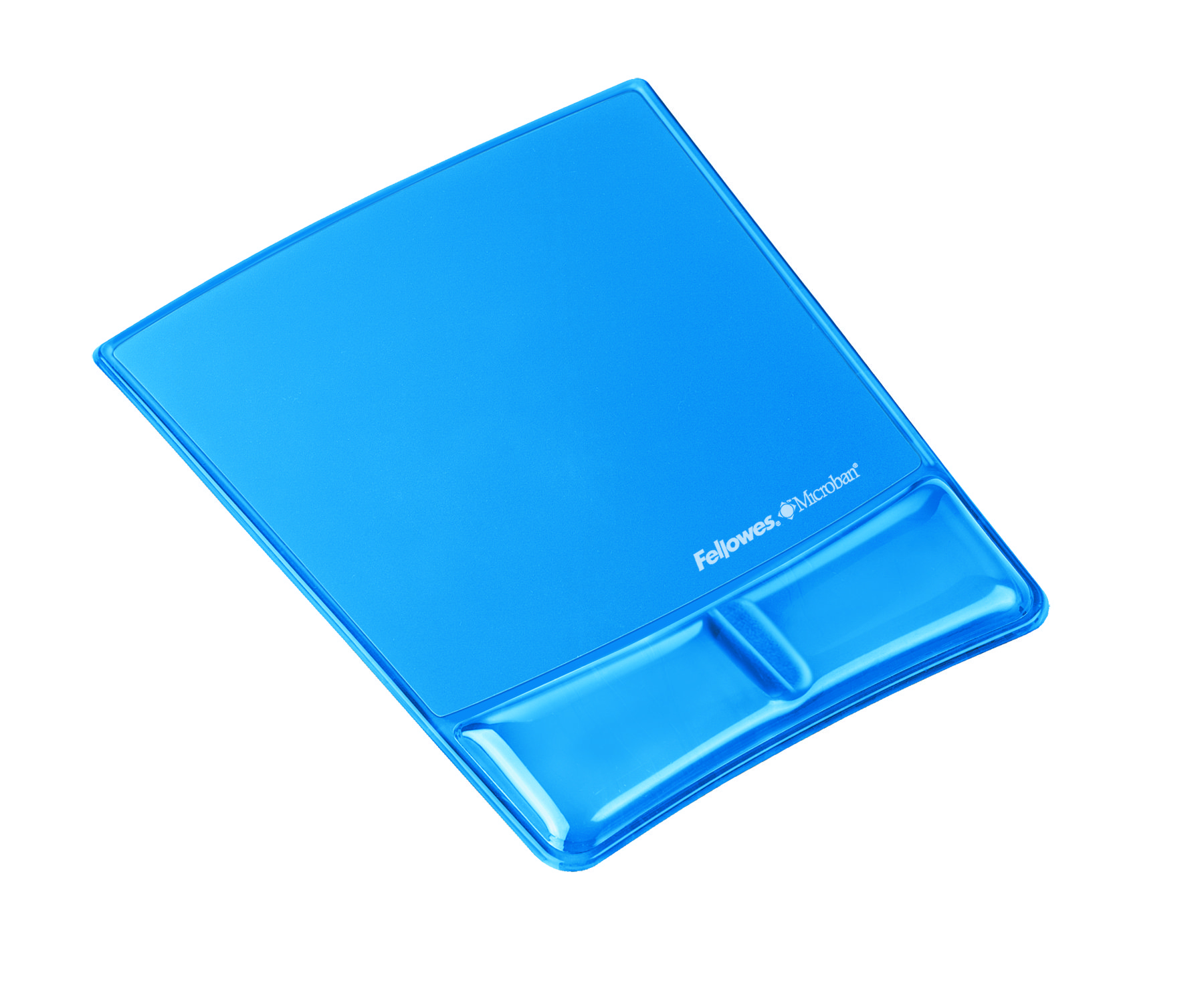 Image of Fellowes Health-V Crystal Mouse Pad/Wrist Support Blue