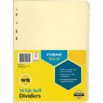 MARBIG 37110 DIVIDERS A4 10 TAB MAN BUFF BULK 10 SETS