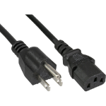 InLine power cable USA male / 3pin IEC C13 male, 18 AWG, 3m