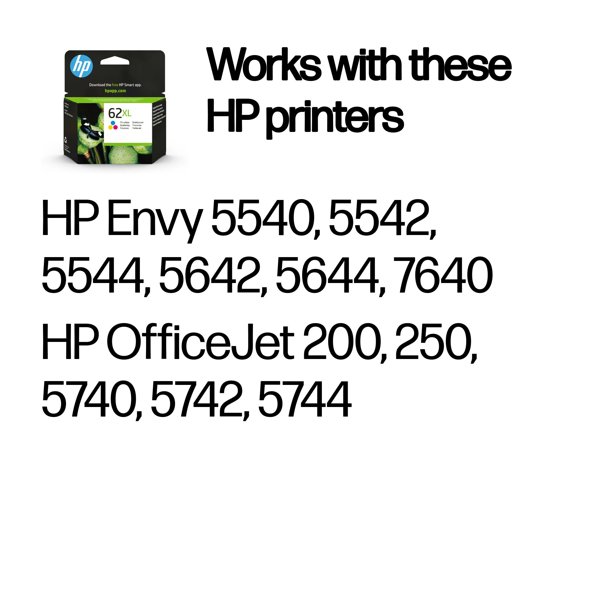 HP C2P07AE/62XL Printhead cartridge color high-capacity, 415 pages ISO/IEC 24711 for HP Envy 5640
