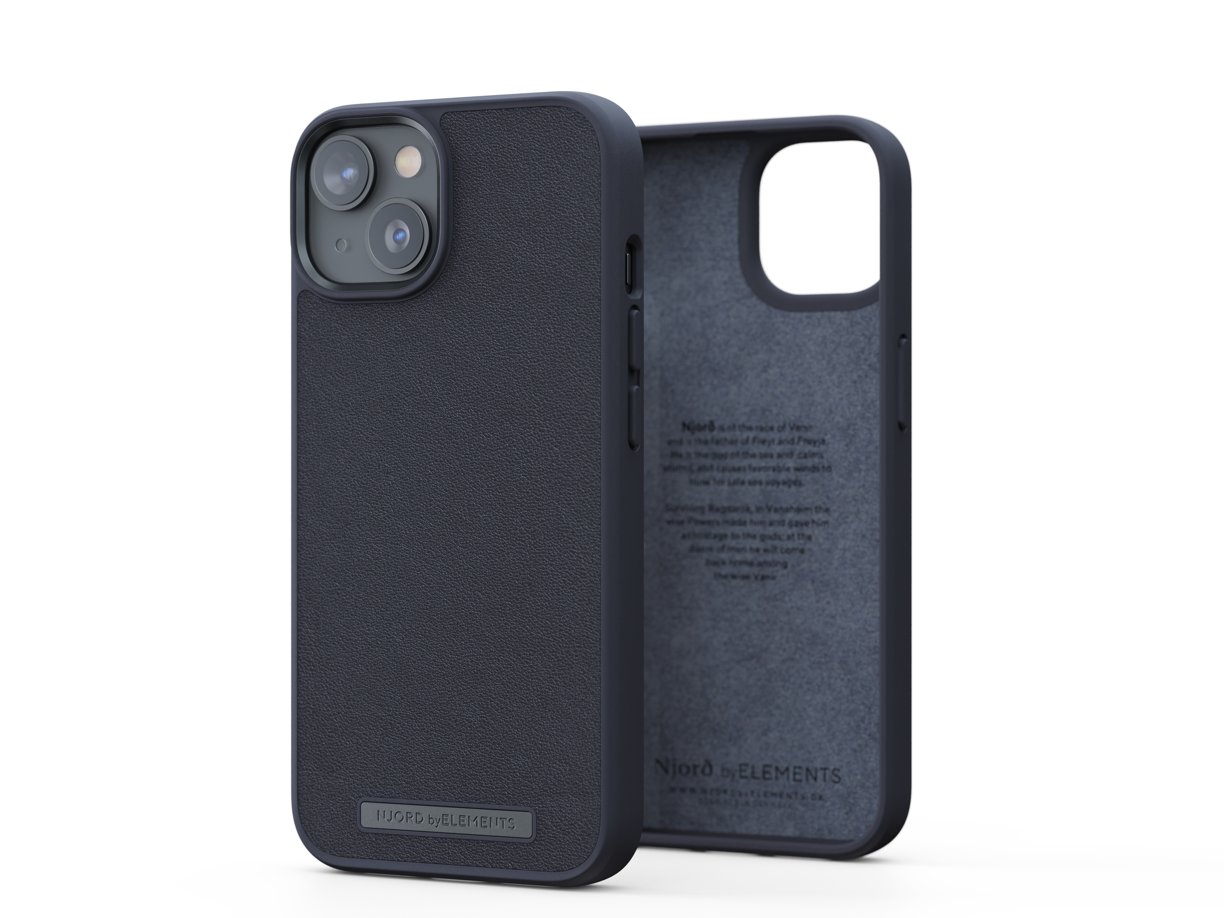 Njord byELEMENTS Genuine Leather Case for Apple iPhone 14, Black