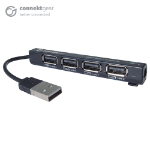 CONNEkT Gear 4 Port Hub USB 2 - Bus Powered - Black
