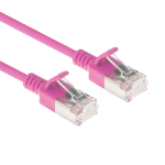 ACT Roze 0,25 meter LSZH U/FTP CAT6A datacenter slimline patchkabel snagless met RJ45 connectoren