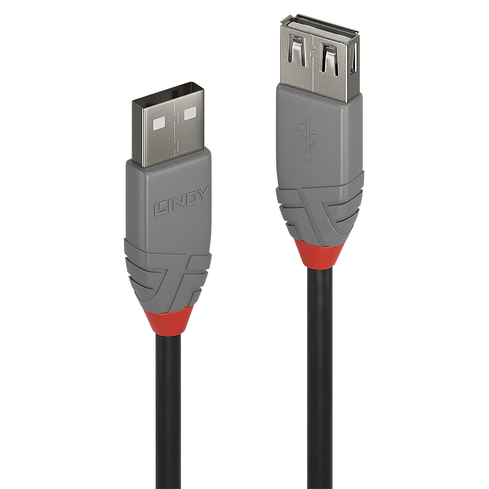 Photos - Cable (video, audio, USB) Lindy 0.5m USB 2.0 Type A Extension Cable, Anthra Line 36701 