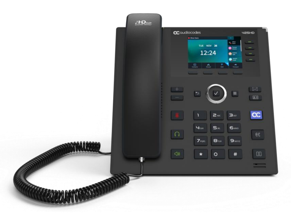 AudioCodes Teams C435HD-R IP-Phone PoE GbE with an external power supply black
