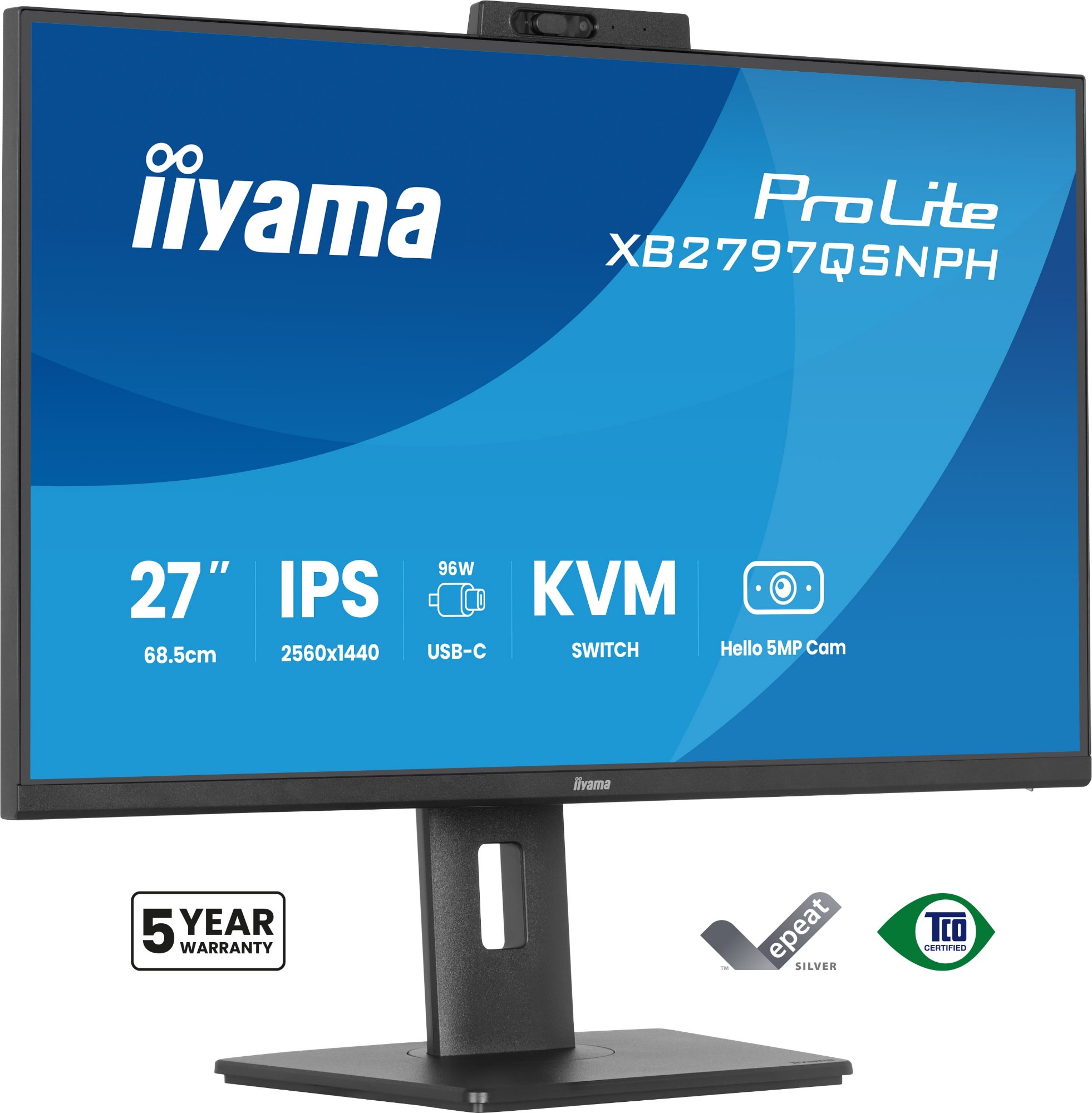 Iiyama Black Prolite Xb2797qsnph-B1 27In Ips Lcd 4Ms 2560X1440 350Cd/M2 Hdmi