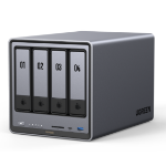 Ugreen NASync DXP4800 Plus 8TB (RED Plus); 4-Bay Thunderbolt NAS with Intel Pentium Gold; 5-Core CPU (Up to 4.40 GHz); 8GB DDR5; 1x 2.5GbE; 1x 10GbE; 2x TBT4; SD Slot (Diskless)