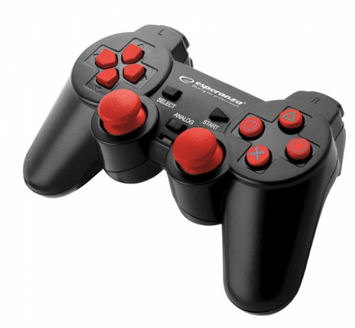 EGG106R Gaming Controller Black, Red USB 2.0 Gamepad Analogu