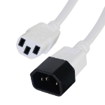 Videk IEC M (C14) to IEC F (C13) Mains Power Cable White 3m