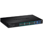 Trendnet TPE-5028WS network switch Managed Gigabit Ethernet (10/100/1000) Power over Ethernet (PoE) 1U Black