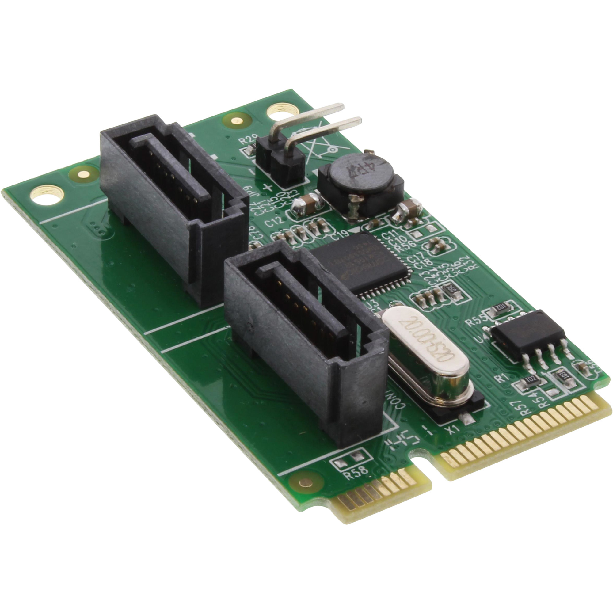 66907 INLINE INC Mini-PCIe 2.0 Karte - 2x SATA 6Gb/s - RAID 0,1,SPAN