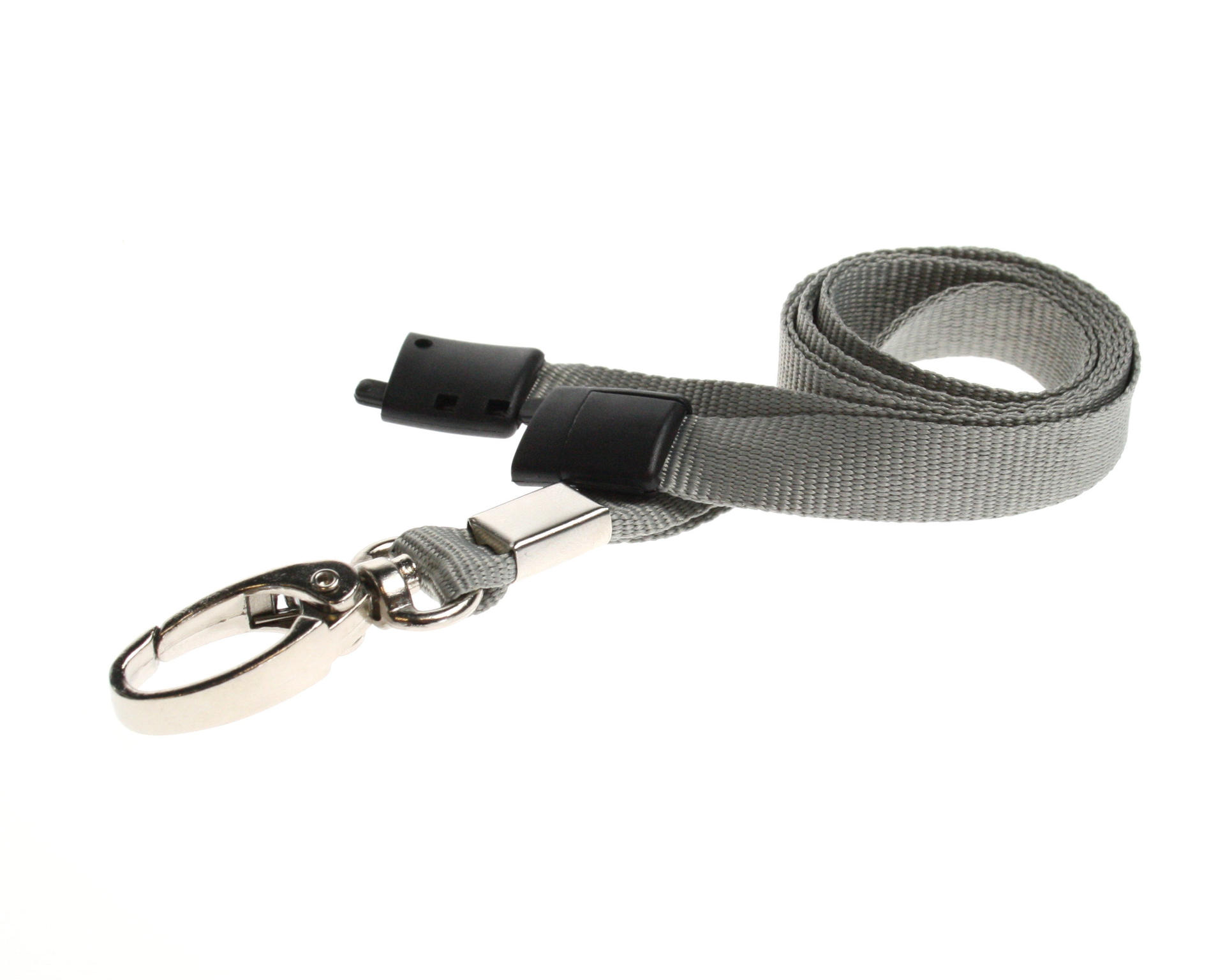 Digital ID 10mm Recycled Plain Grey Lanyards with Metal Lobster Clip (