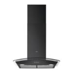 AEG 3000 Series 60cm Curved Glass Chimney Cooker Hood - Black