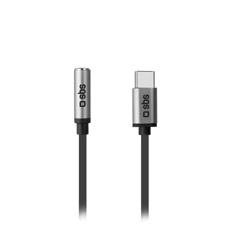 Image of SBS TEADAPTJACKTYCK mobile phone cable Black 0.15 m USB C 3.5mm