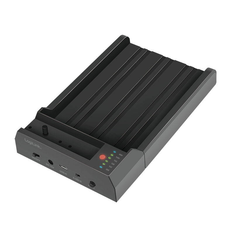 LogiLink USB 3.2 Gen2 Docking Station, 2-Bay, for 2,5/3,5" SATA HDD/SSD & M.2 NVMe