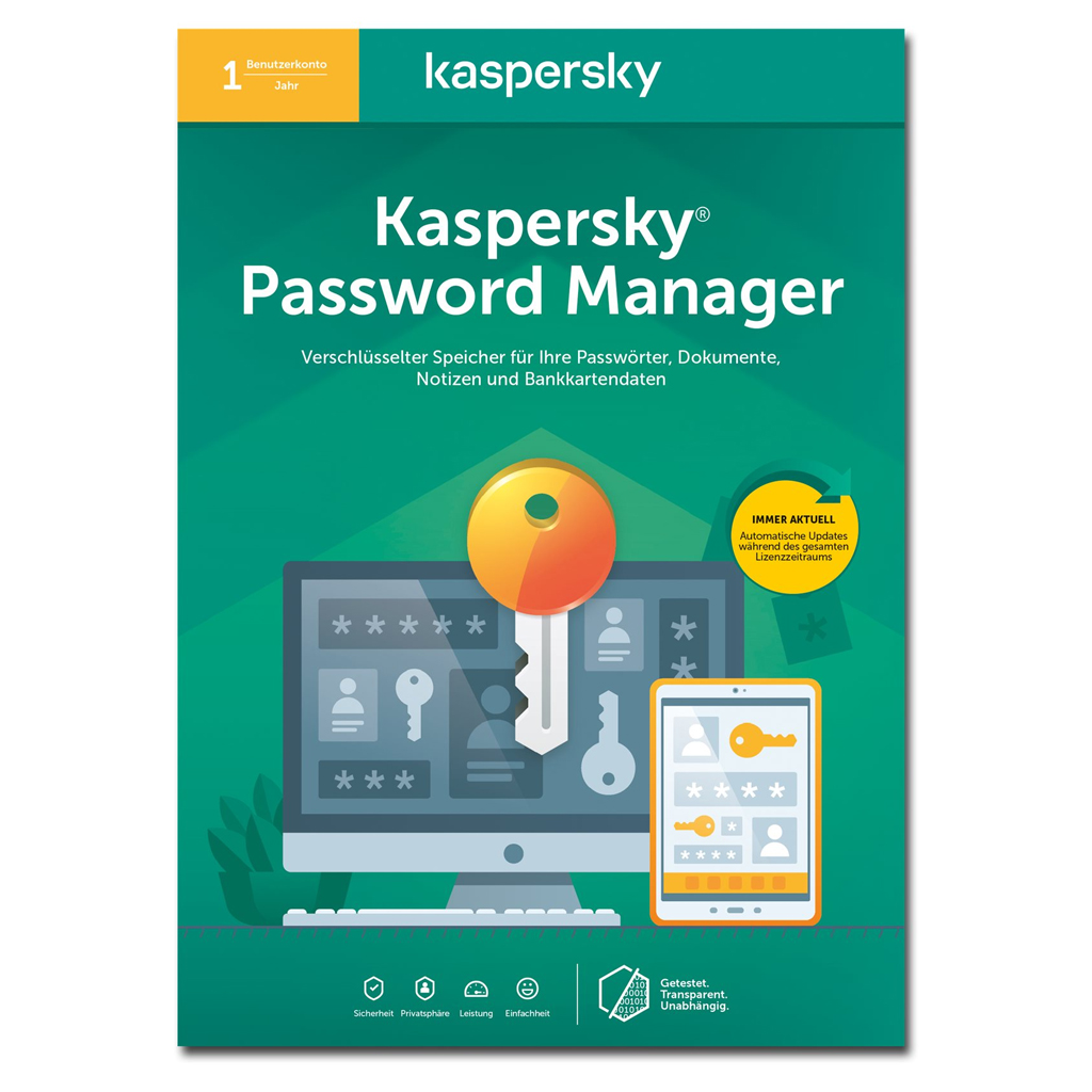 KL1956GDAFS KASPERSKY LAB ESD Password Manager 1 Benutzerkonto DE - Subscription License - Anti-Virus