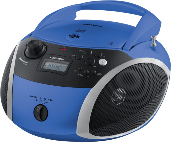 Photos - Audio System Grundig GRB 3000 BT Digital 3 W FM Black, Blue, Silver MP3 playback GPR110 