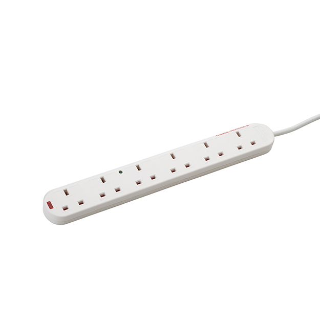 2M 6 WAY SURGE PROTECTOR WHITE