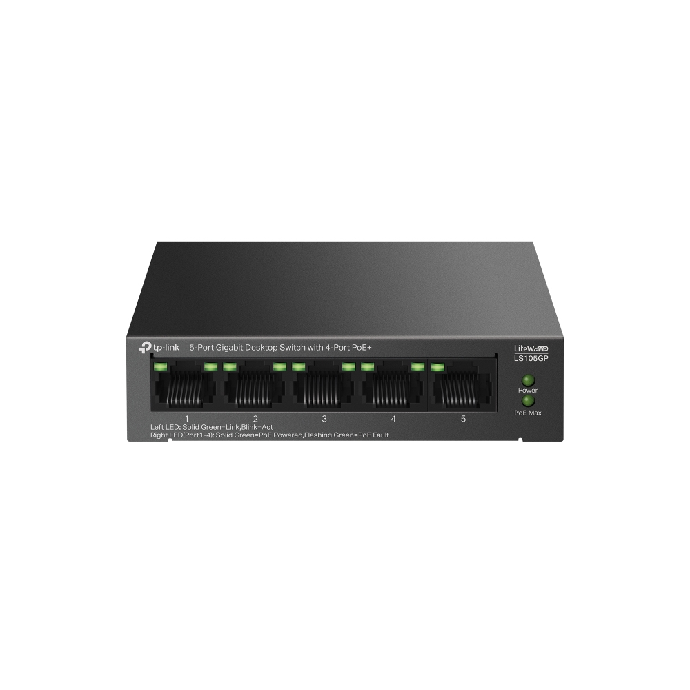 Image of TP-Link LiteWave 5-Port Gigabit Desktop Switch with 4-Port PoE+