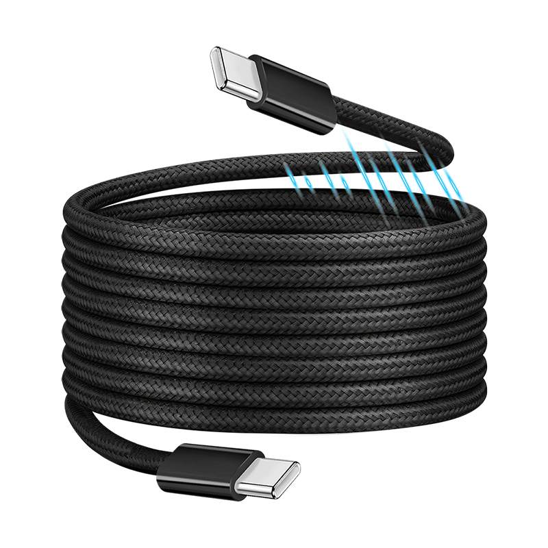 LogiLink USB 2.0 Type-C cable, C/M to C/M, magnetic, 100W, nylon, black, 1.5 m