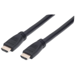 Manhattan HDMI Cable with Ethernet (CL3 rated, suitable for In-Wall use), 4K@60Hz (Premium High Speed), 10m, Male to Male, Black, Ultra HD 4k x 2k, In-Wall rated, Fully Shielded, Gold Plated Contacts, Lifetime Warranty, Polybag