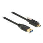 DeLOCK SuperSpeed USB (USB 3.2 Gen 2) Cable Type-A male to USB Type-C male with screw on top 1.5 m
