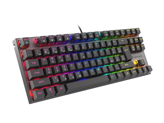 GNS GAMING KEYBOARD GENESIS THOR 303 TKL CZ/SK RGB BACKLIGHT MECHANICAL RED BLACK HOT SWAP