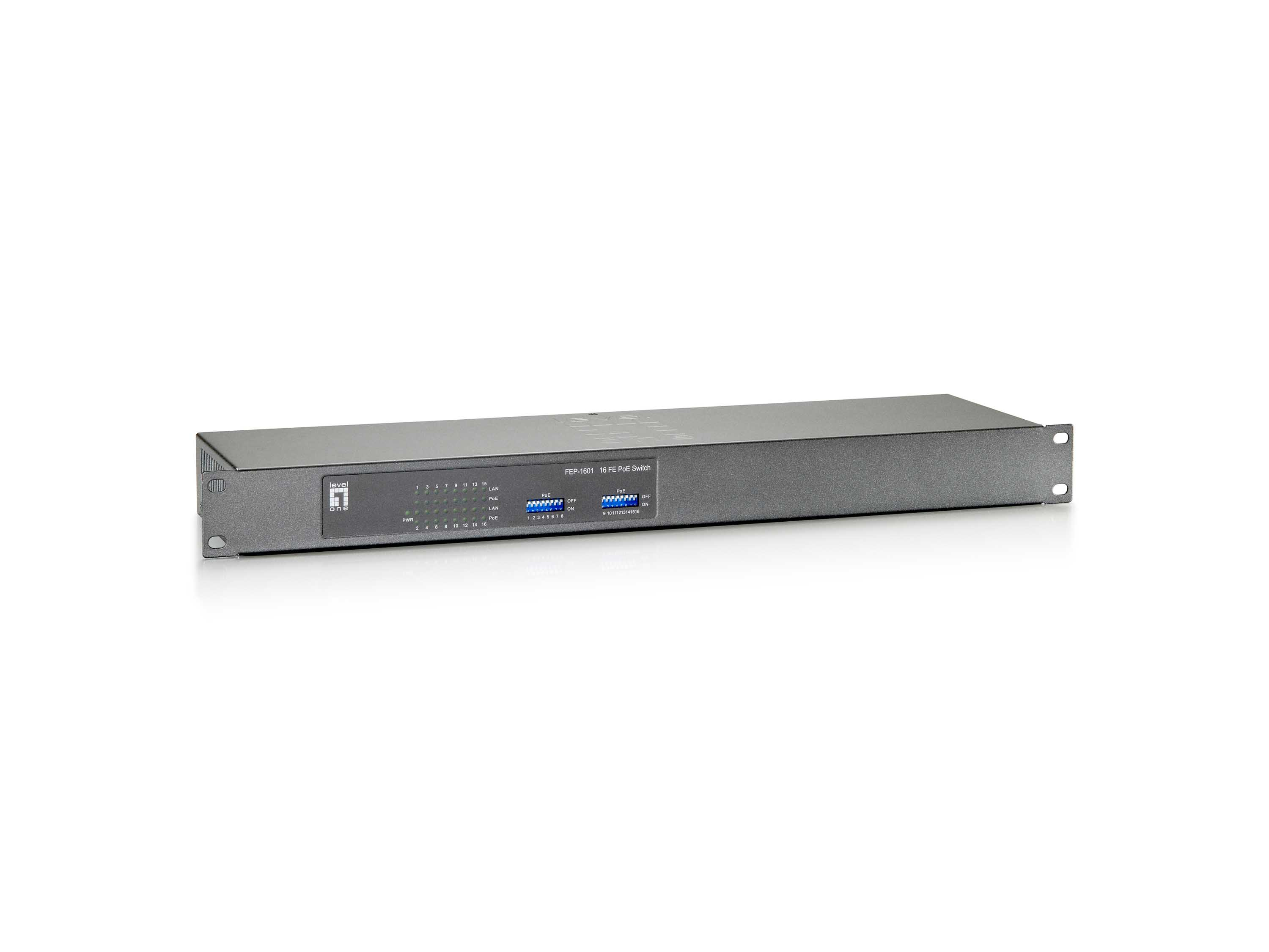 Image of LevelOne 16-Port Fast Ethernet PoE Switch, 120W