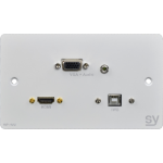 SY Electronics SY-WP-HVU-BW socket-outlet VGA + HDMI + 3.5mm + USB Type B White