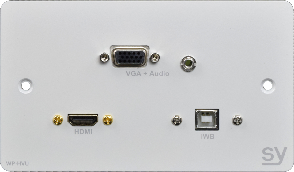 Image of SY Electronics SY-WP-HVU-BW socket-outlet VGA + HDMI + 3.5mm + USB...