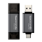 Team Group X1 USB 3.2 Gen1 USB flash drive 128 GB USB Type-A / USB Type-C 3.2 Gen 1 (3.1 Gen 1) Black, Grey