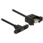 DeLOCK USB 2.0 Micro-B/A, 0.25m USB cable Micro-USB B USB A Black