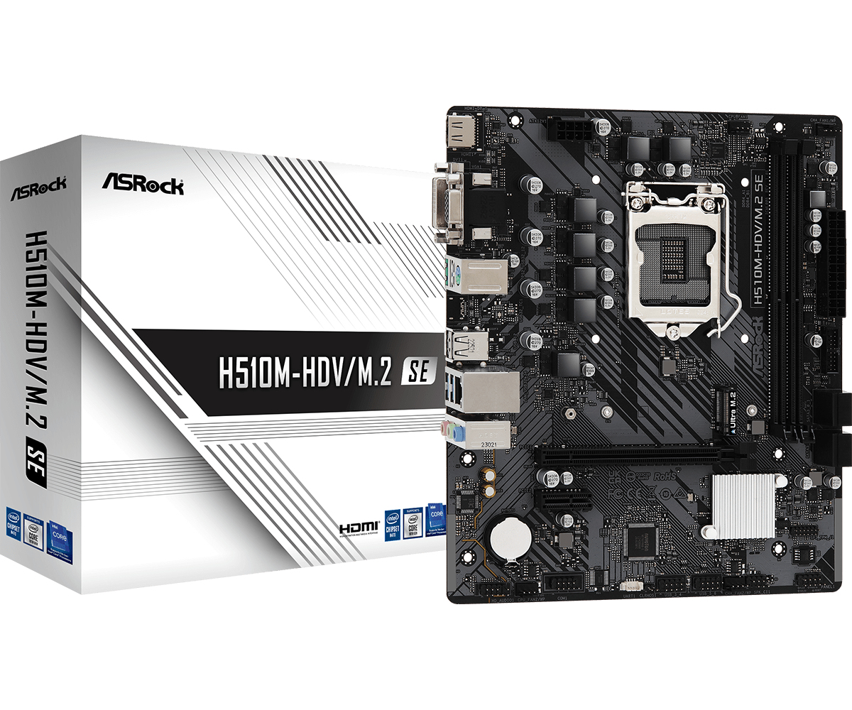 Image of Asrock H510M-HDV/M.2 SE motherboard Intel H470 LGA 1200 (Socket...
