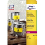 Avery Yellow Heavy Duty Laser Labels, 210 x 297 mm