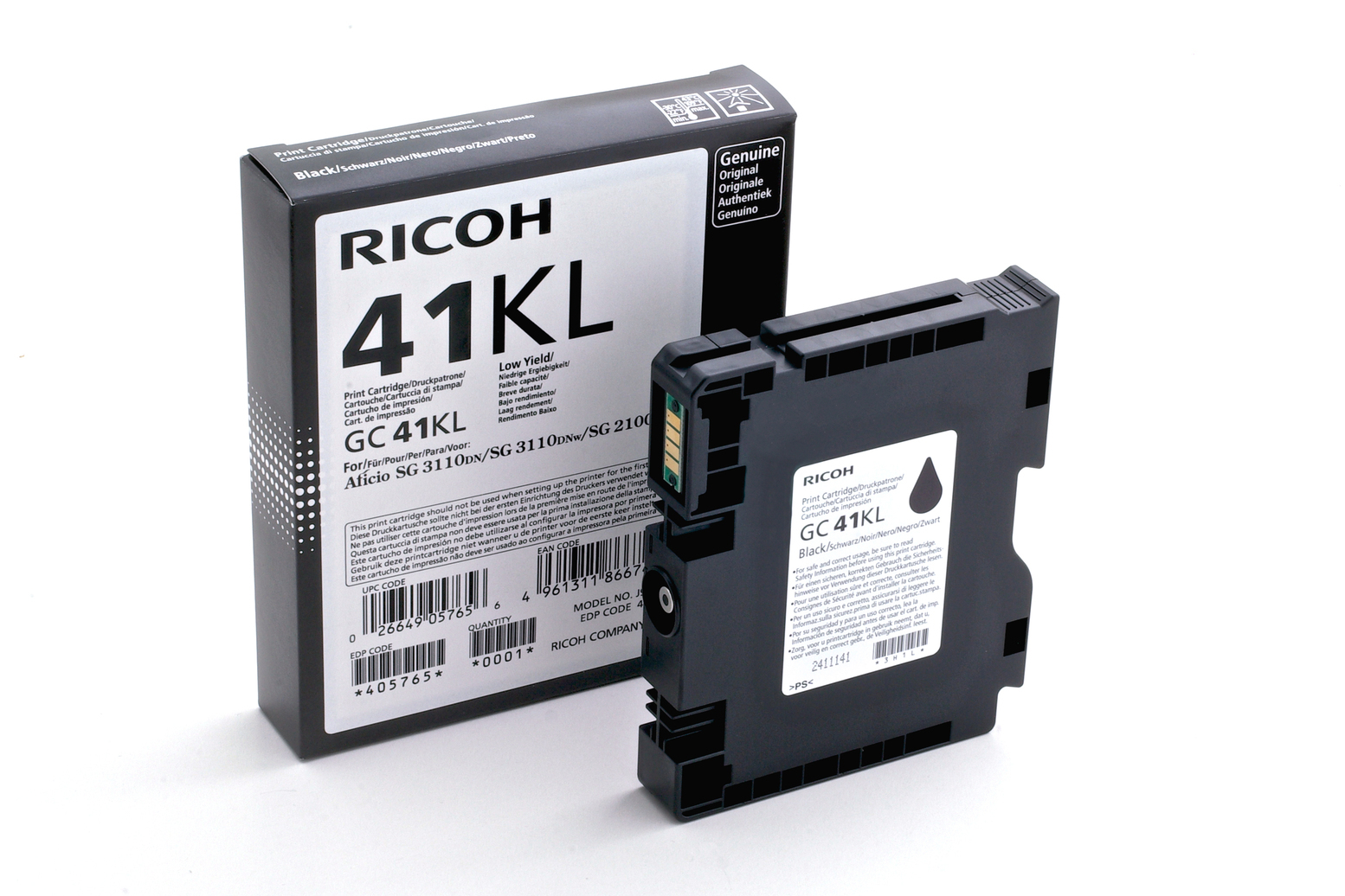 Ricoh 405765/GC-41KL Gel cartridge black, 600 pages ISO/IEC 24711 for Ricoh Aficio SG 2100/3100/K 3100