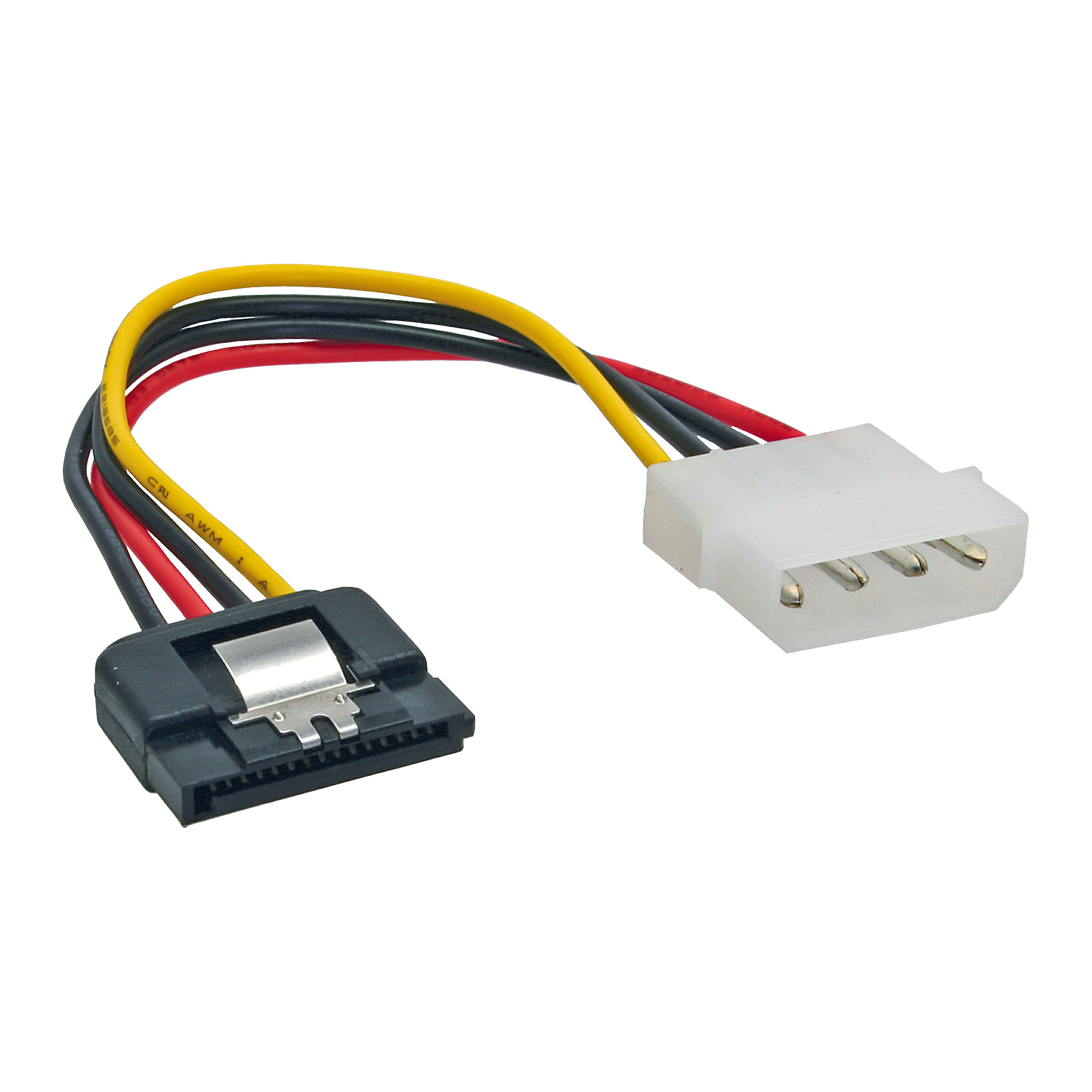 Image of InLine SATA Power Adapter Cable 4pin Molex / 15pin SATA with latch...