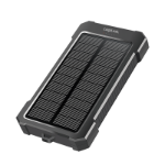 LogiLink Mobile Power Bank, LiPo, 10.000 mAh, PD, USB-C in/out, solar, w/flashlight, black/orange