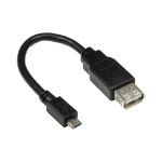 Alcasa 2511-OTG USB-kabel USB 2.0 0,1 m Micro-USB B USB A Zwart