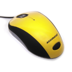 Accuratus Image mouse; 3 button mouse with extra wide scroller illuminated in blue. USB connected and a optical 800Dpi sensor it is suitable for both left and right handed users. Available in a variety of colours this is the Yellow option.