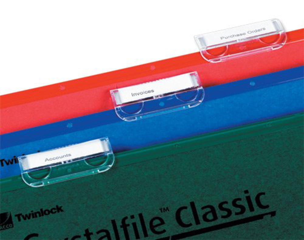 Rexel Crystalfile Plastic Suspension File Tabs Clear (50 Pack) 78022