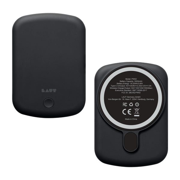 LAUT PW02 5000 mAh Wireless charging Black