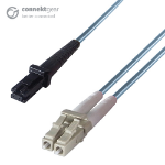 connektgear 5m Duplex Fibre Optic Multi-Mode Cable OM3 50/125 Micron MT to LC Aqua