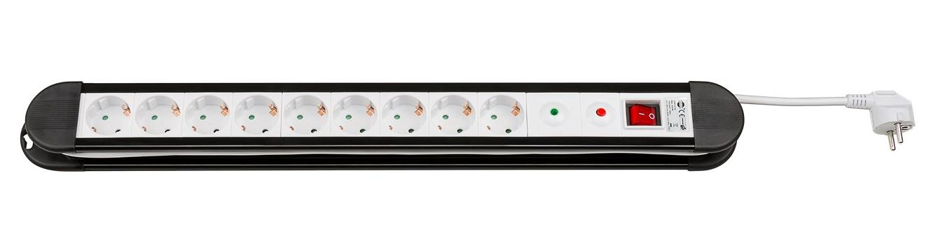 Image of Goobay 9-Way Surge-Protected Power Strip, 1.4 m